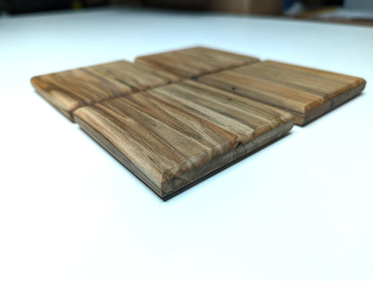 Solid Hardwood Coasters - Set of 4