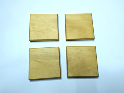 Solid Hardwood Coasters - Set of 4