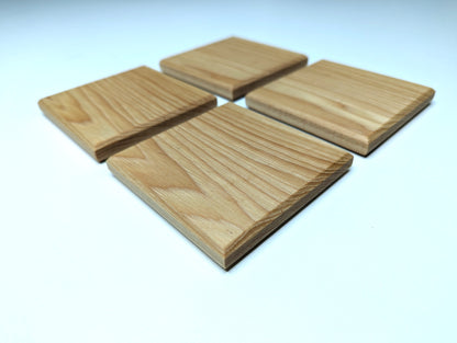 Solid Hardwood Coasters - Set of 4