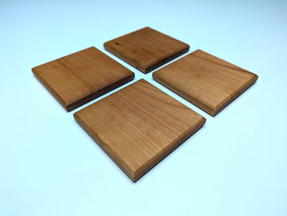 Solid Hardwood Coasters - Set of 4