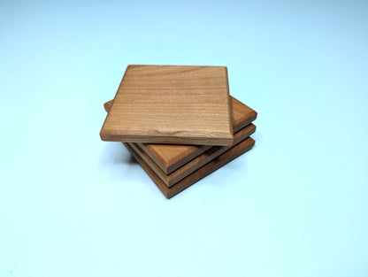 Solid Hardwood Coasters - Set of 4